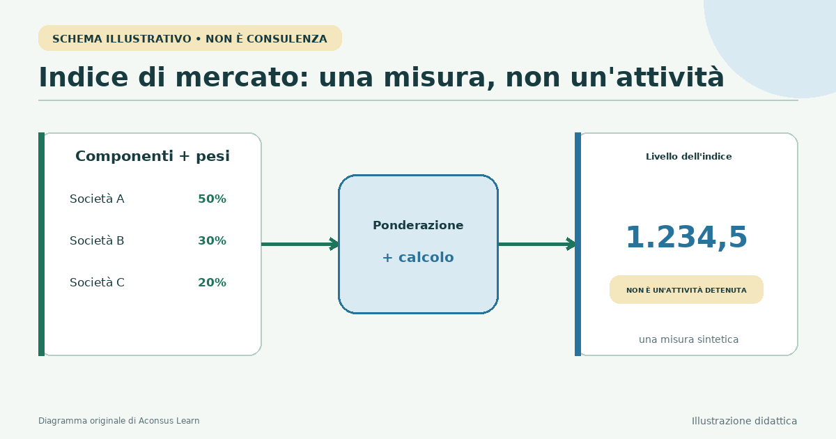 Titoli selezionati entrano in un calcolo di indice ponderato e producono una linea di indice